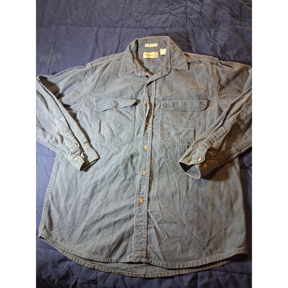 Vintage Fieldmaster button down shirt Mens Large Chamois Long Sleeve Made In USA
